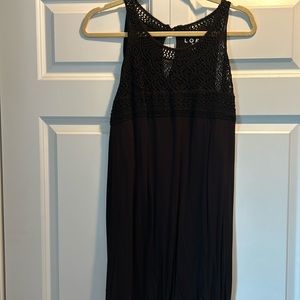 Loft Black Crochet Lace Swing Tunic Length Tank Size 20/22. New with tags.